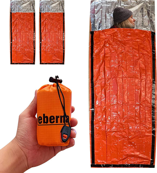 2-Pack Emergency Sleeping Bags – Thermal Bivy Sack & Portable Survival Blanket for Camping & Emergency Gear