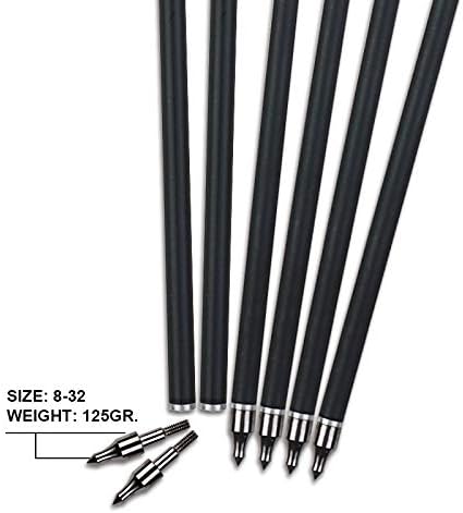 Crossbow Bolts – 16"/18"/20" Bio Crossbow Arrows with Moon Nocks & Removable Tips (12-Pack)