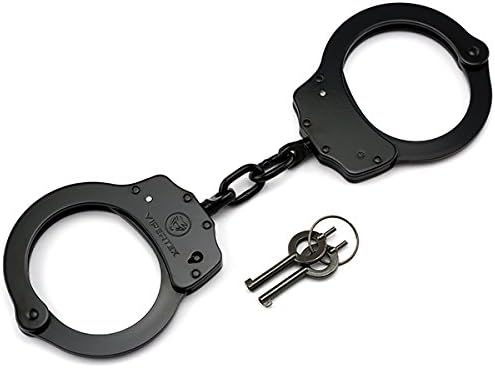 Double Lock Steel Police Edition Professional Grade Handcuffs (Black)