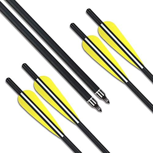 Crossbow Bolts – 16"/18"/20" Bio Crossbow Arrows with Moon Nocks & Removable Tips (12-Pack)