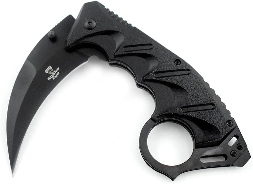 Everyday Carry Spring Assist Style Folding Pocket Knife EDC (Black)