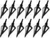 12-Pack Hunting Broadheads – 100-Grain 3-Blade Screw-In Arrow Tips for Traditional & Compound Bows