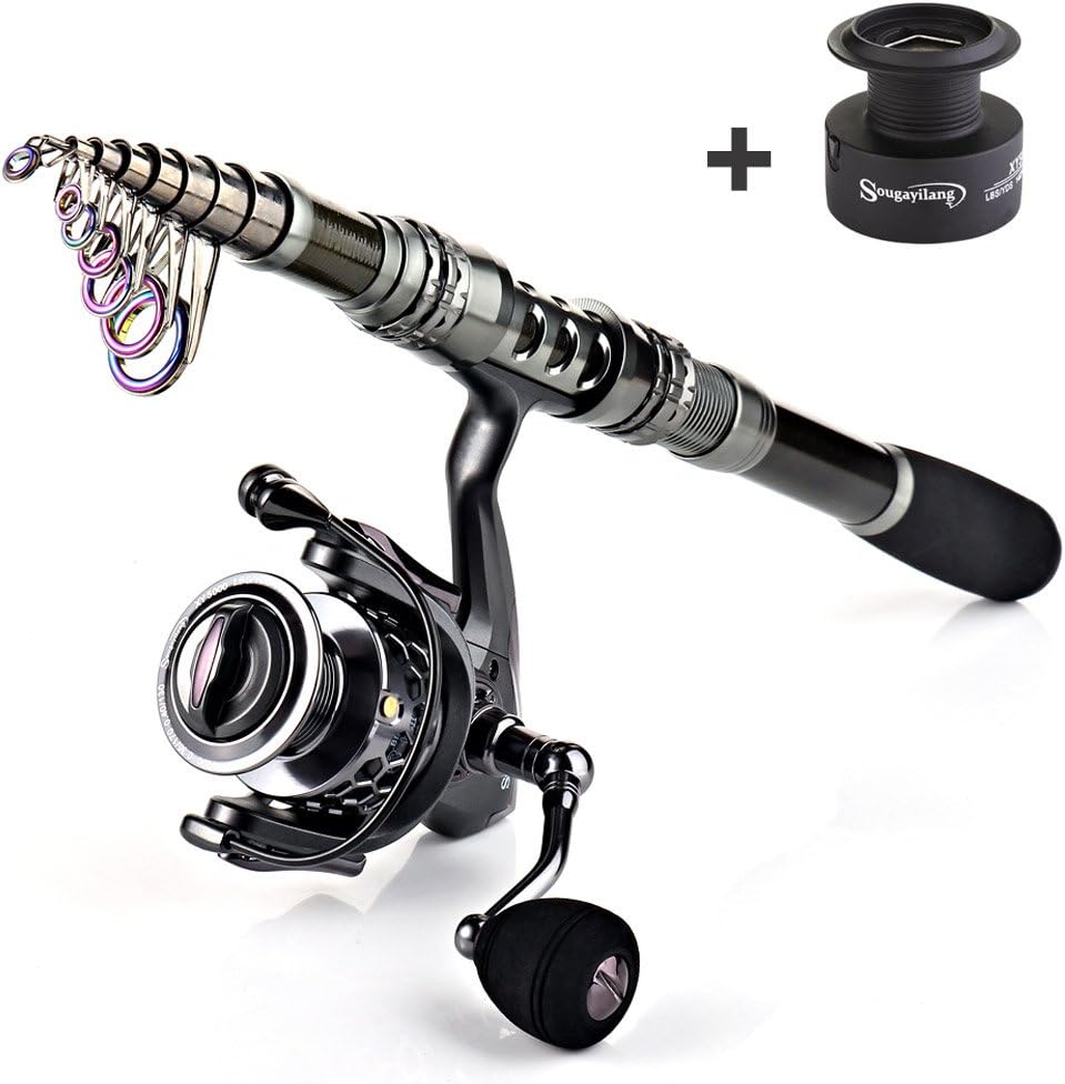 Telescopic Fishing Rod & Reel Combo – Spinning Reel with Travel Carrier Bag for Freshwater & Saltwater Fishing