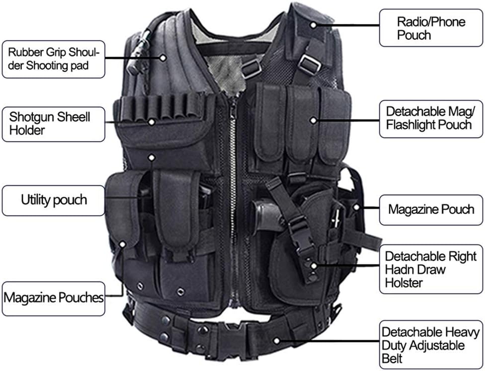 Ultra-Light Tactical Vest – Adjustable, Breathable Outdoor Training Vest for Airsoft & Adults