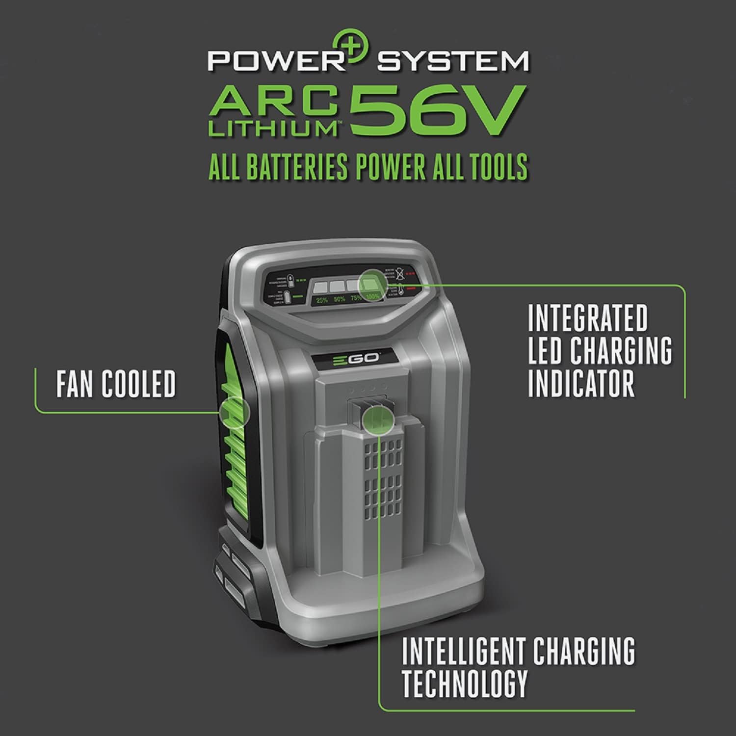 EGO Power+ 56V Lithium-Ion Rapid Charger – Fast Charging for EGO Power+ Batteries & Equipment