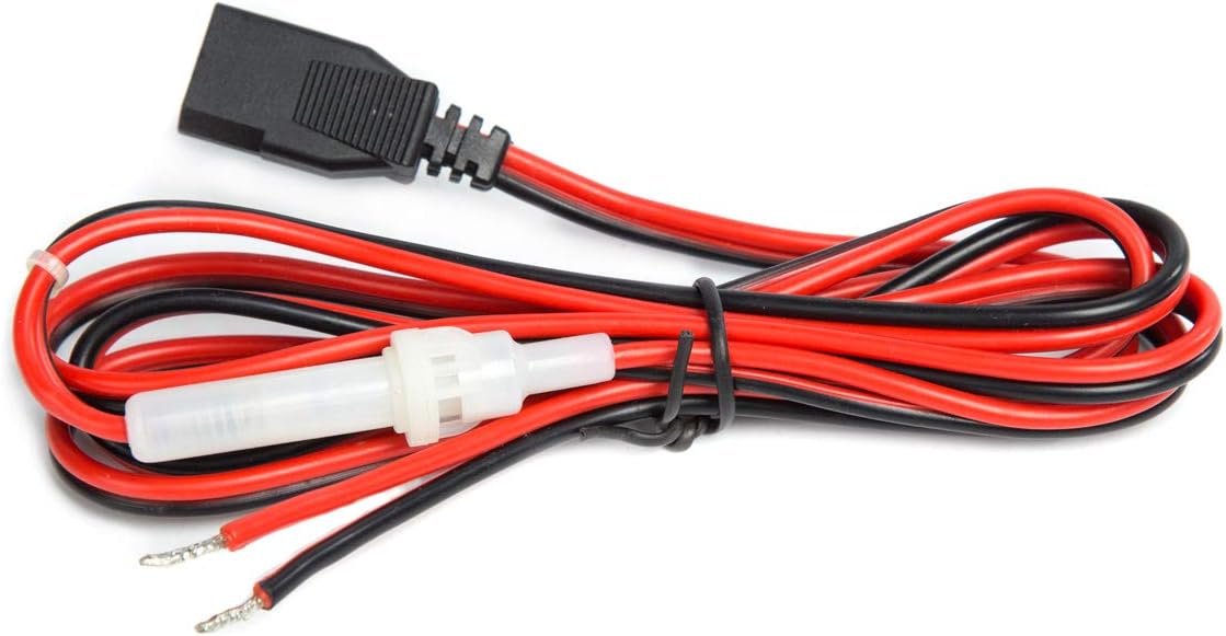 CB Radio Power Cord – 15A 2-Wire 3-Pin Cable with 12V Cigarette Lighter Plug (2-Pack)