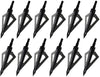 12-Pack Hunting Broadheads – 100-Grain 3-Blade Screw-In Arrow Tips for Traditional & Compound Bows