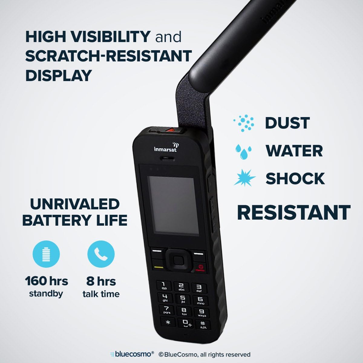 Inmarsat IsatPhone 2.1 Satellite Phone Kit – Unlocked Global Coverage with SIM, Voice, SMS, GPS & SOS (Prepaid & Monthly Plans Available)