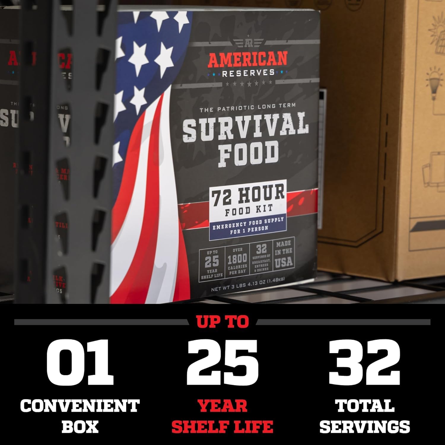 72-Hour Emergency Food & Water Supply – Long-Term Survival Rations with 25-Year Shelf Life