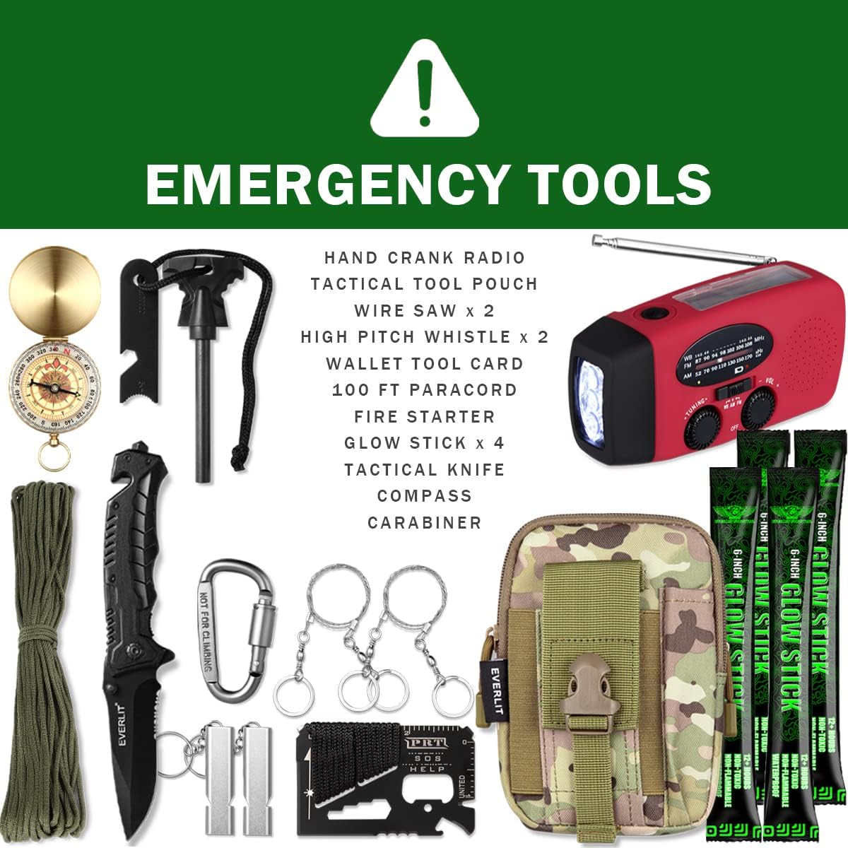 Complete 72 Hours Earthquake Bug Out Bag Emergency Survival Kit for Family. Be Prepared for Hurricanes, Floods, Tsunami, Other Disasters