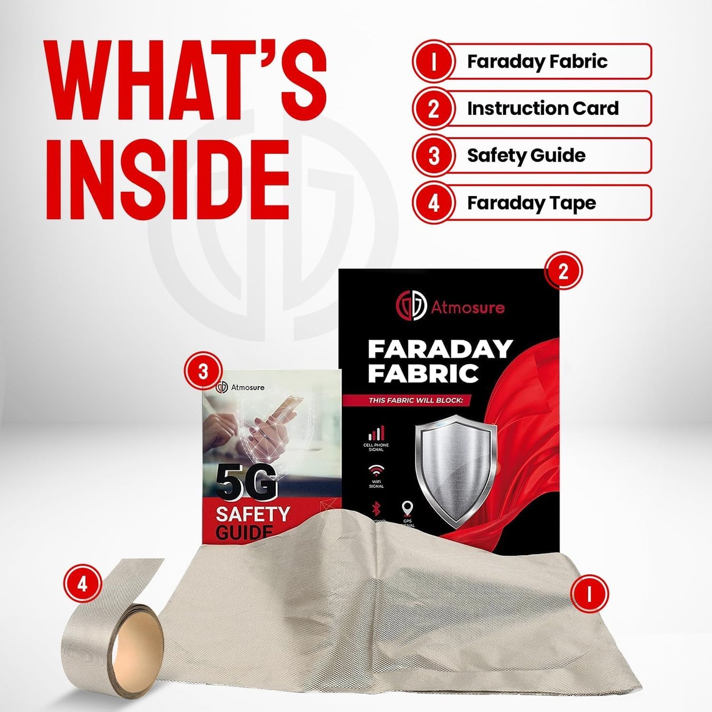 Faraday Fabric & Tape (44" x 36") – Military-Grade EMF Blocker for DIY Faraday Bags, 5G, EMP & WiFi Shielding