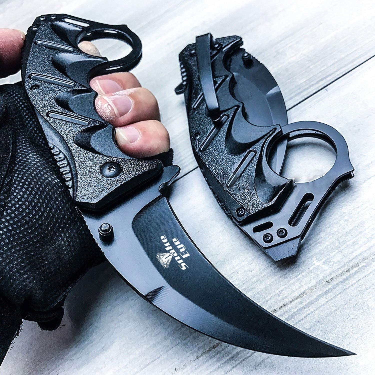 Everyday Carry Spring Assist Style Folding Pocket Knife EDC (Black)