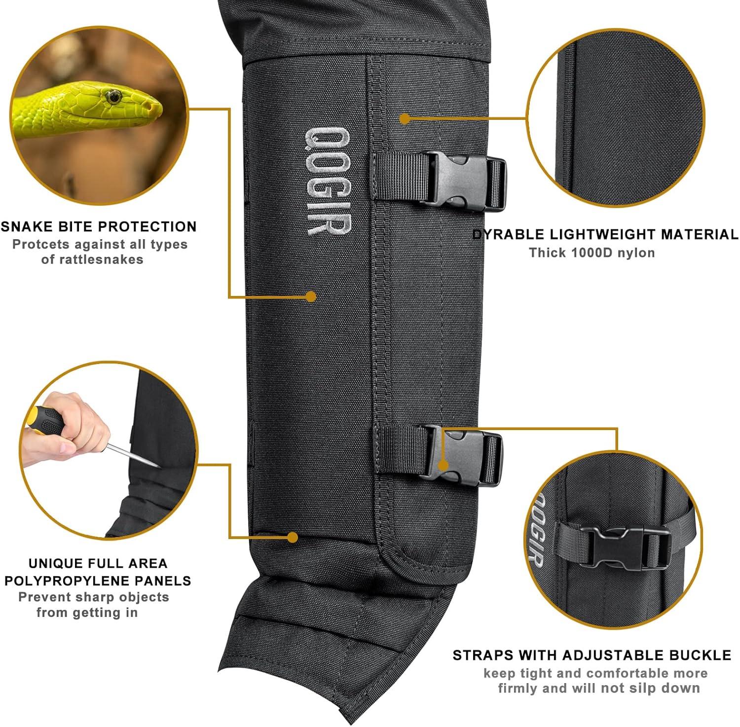 Snake Guard Protection Chaps – Waterproof Snake Bite Gaiters for Men & Women, Full Leg Protection for Hunting & Outdoors