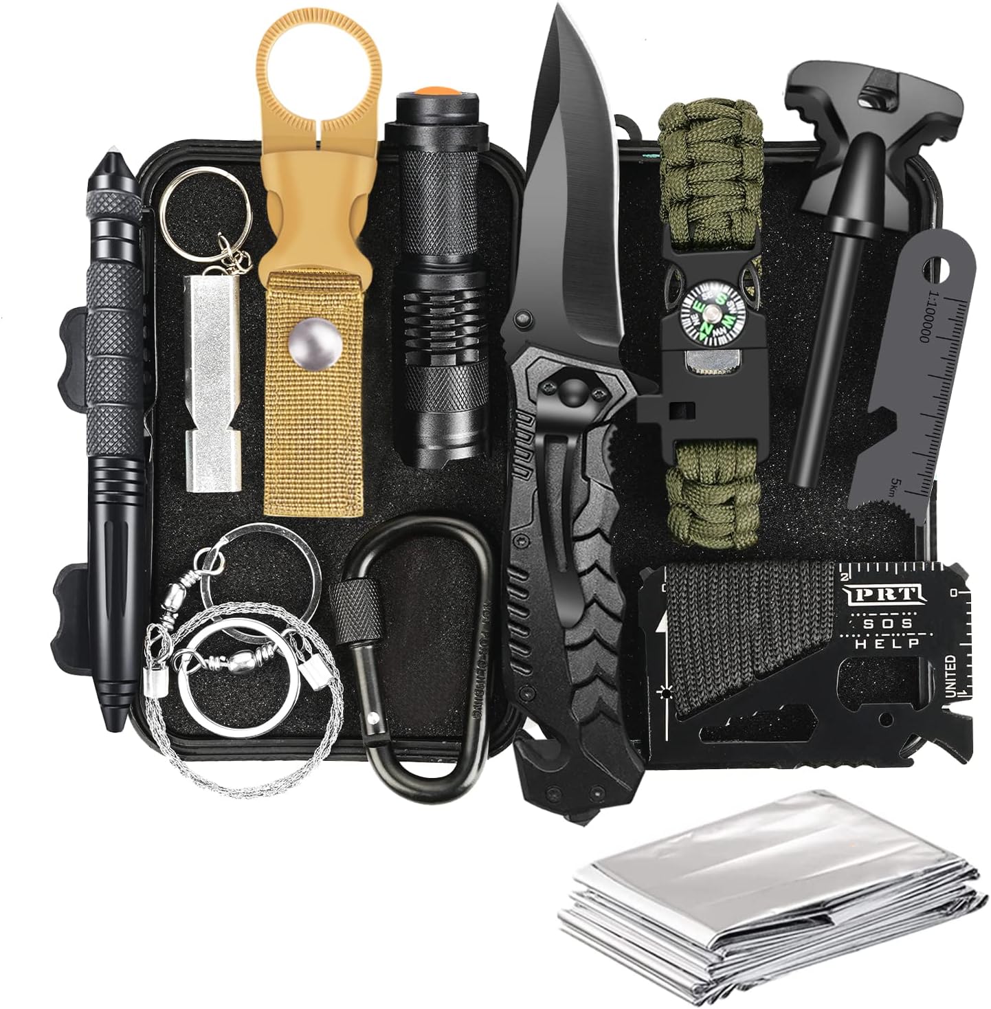 14-in-1 Survival Kit – Emergency Gear & Tactical Accessories for Hunting, Fishing, Camping