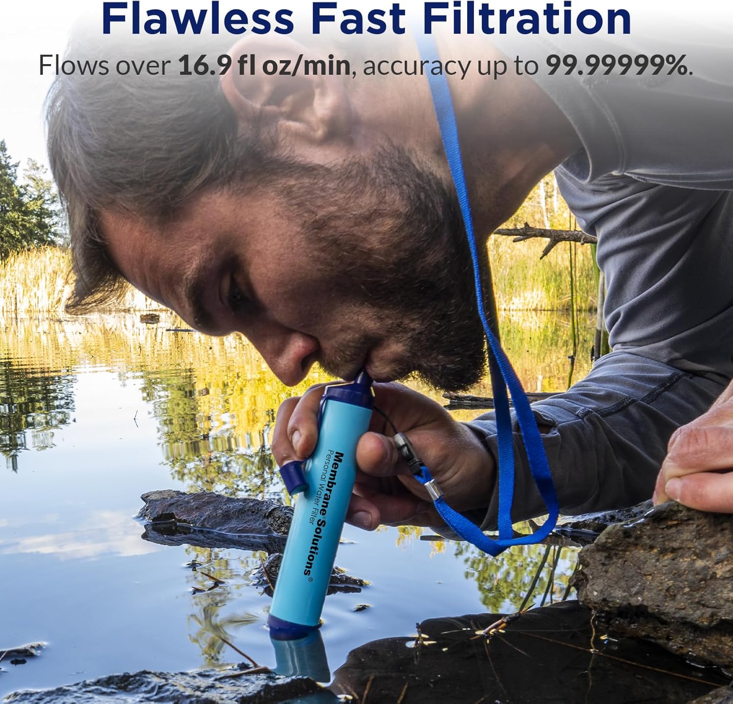 Straw Water Filter – Portable Survival Filtration for Emergency Preparedness, Camping, Hiking & Travel