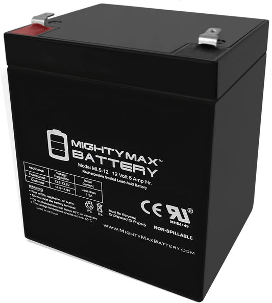 Mighty Max ML5-12 12V 5Ah Rechargeable SLA Battery – Long-Lasting Sealed Lead Acid Power Supply