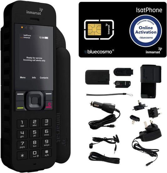 Inmarsat IsatPhone 2.1 Satellite Phone Kit – Unlocked Global Coverage with SIM, Voice, SMS, GPS & SOS (Prepaid & Monthly Plans Available)