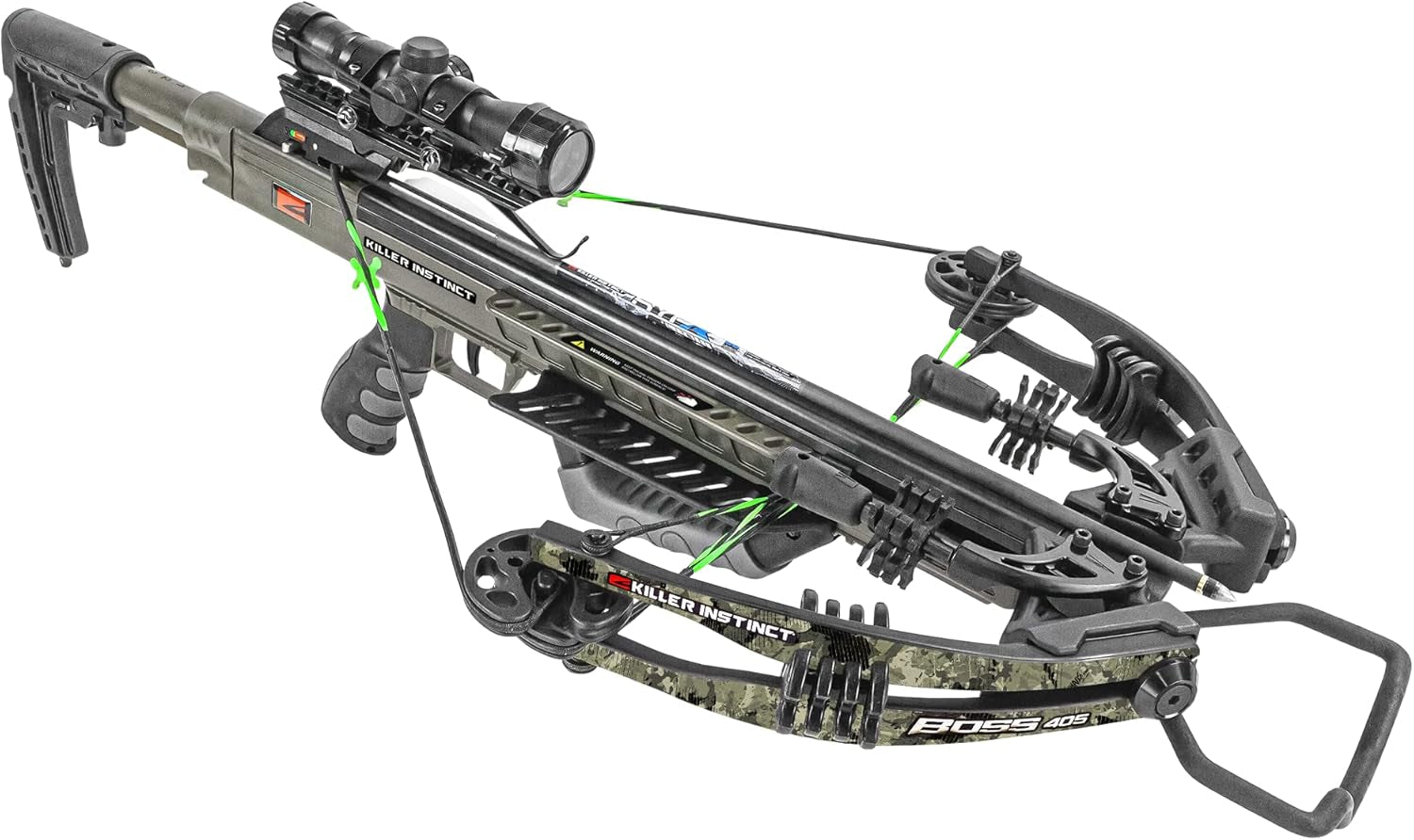 Boss 405 Crossbow Pro Package – 4x32 IR-W Scope, Rope Cocker, String Suppressors, Quiver, Hypr Lite Bolts & Rail Lube