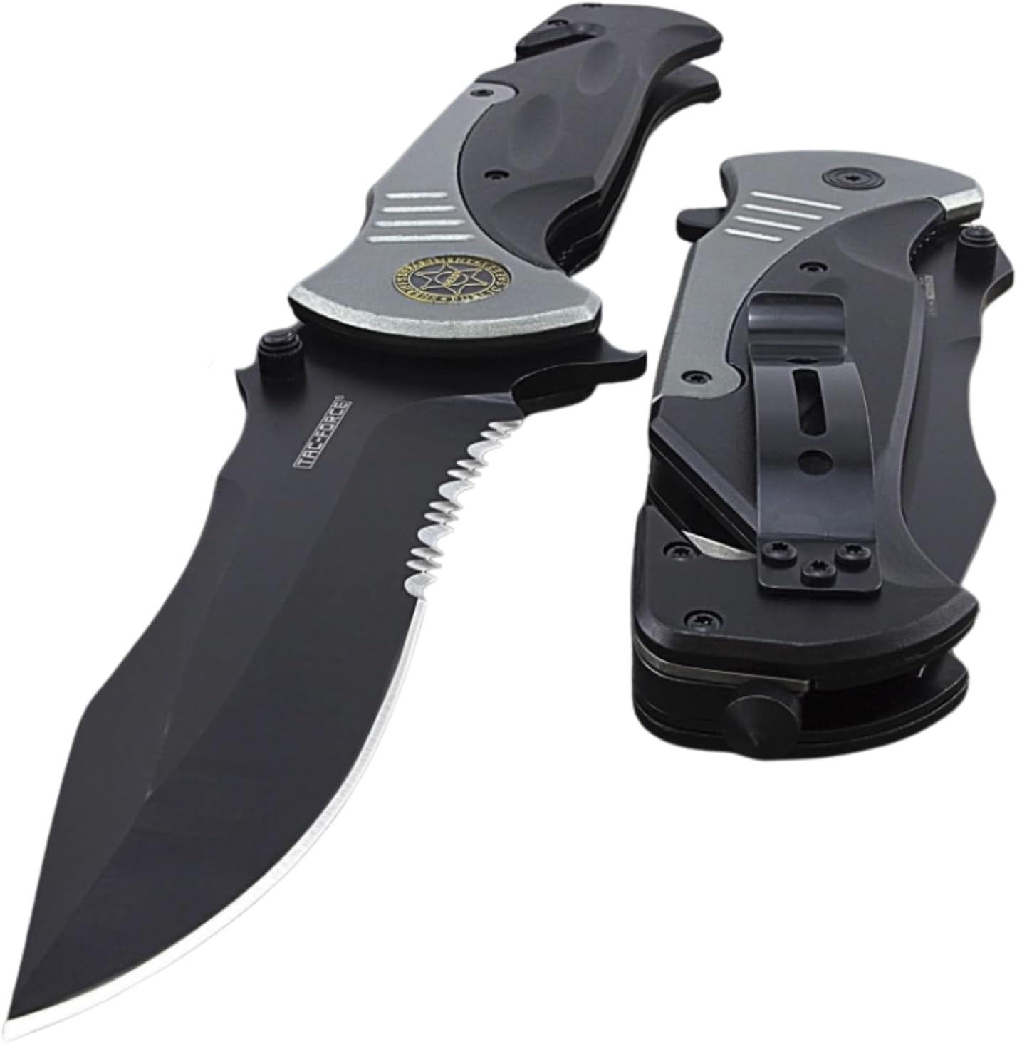 Tac-Force Extra-Large 10.5" Spring-Assisted Folding Knife – Grey Tactical Pocket Blade